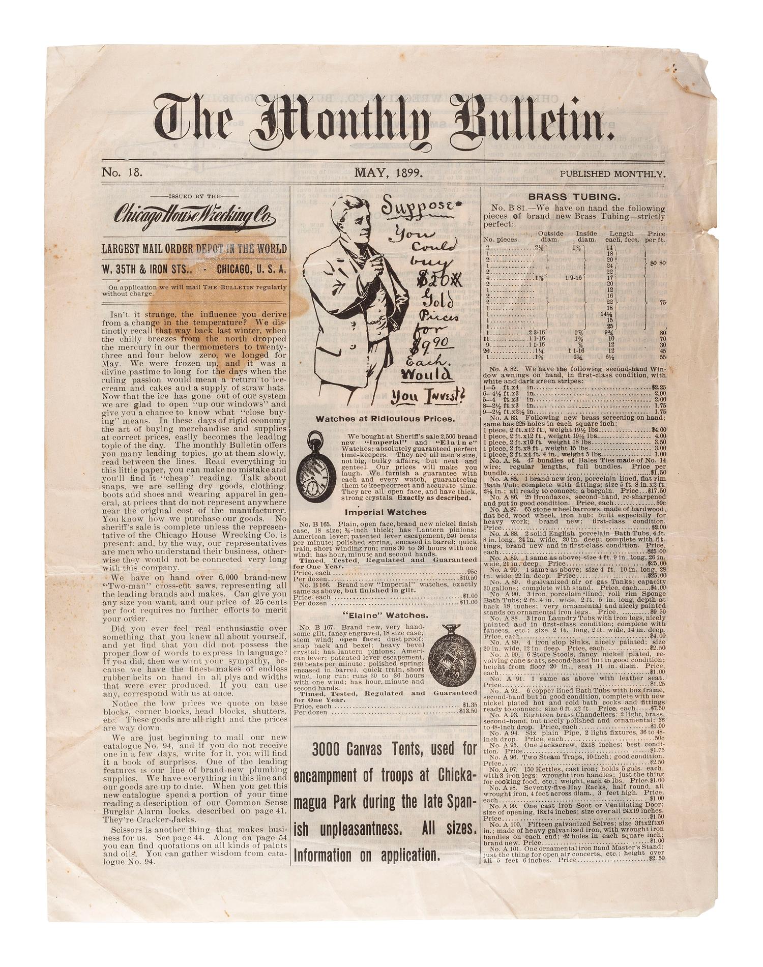 [WORLD'S FAIR]. Ephemera related to the World's Columbian Exposition highlighted by a Bird's-Eye View of the World's Columbian Exposition, Chicago, 1893 , featuring the world's first Ferris Wheel.