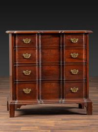 A Chippendale Style Mahogany Block-Front Chest of Drawers