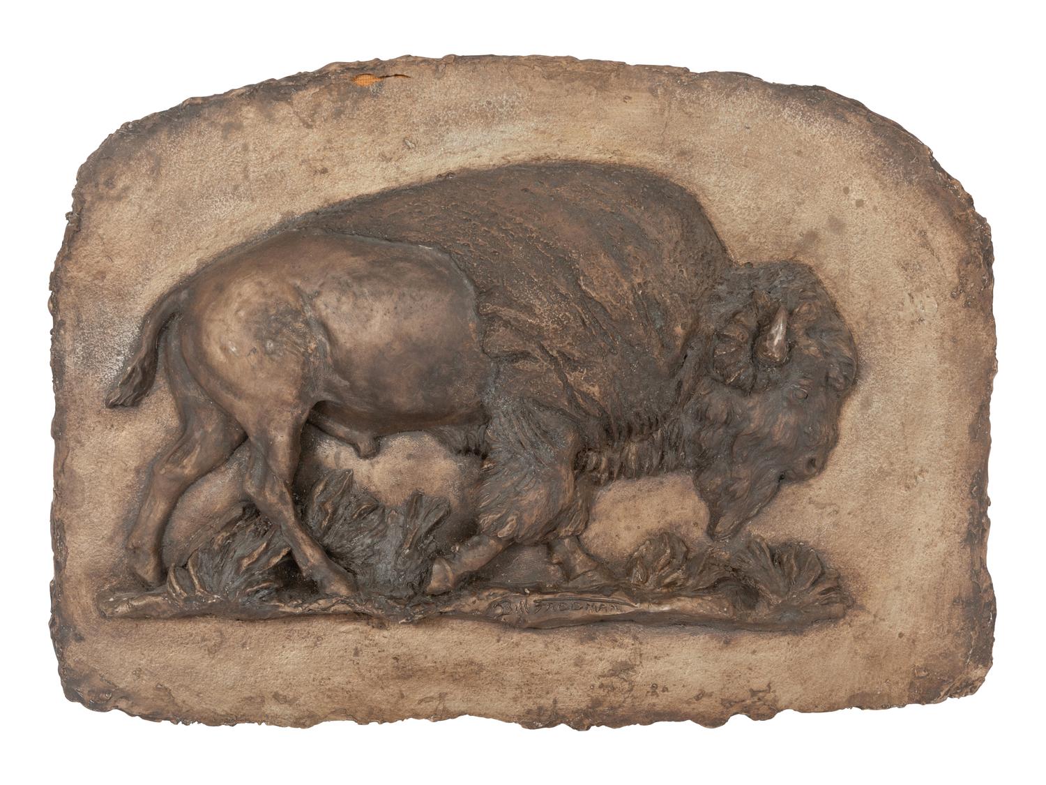 Buffalo Plaque Sculpture