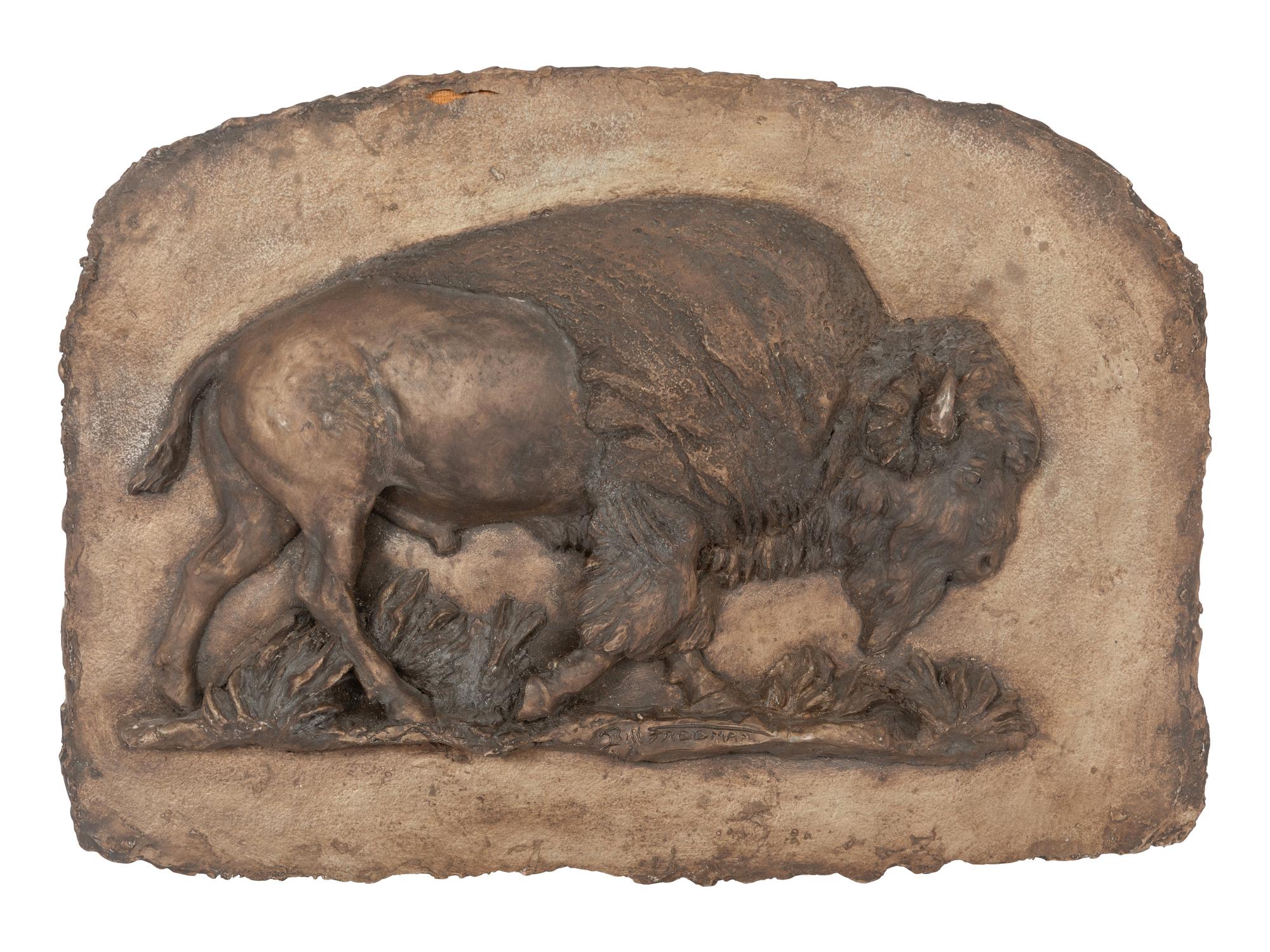 Buffalo Plaque Sculpture