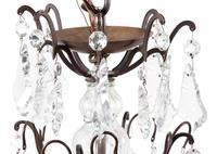 A French Patinated Metal and Cut Glass Eight-Light Chandelier