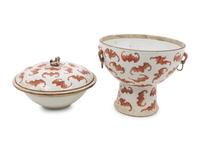 A Chinese Export Porcelain Footed Bowl and Cover