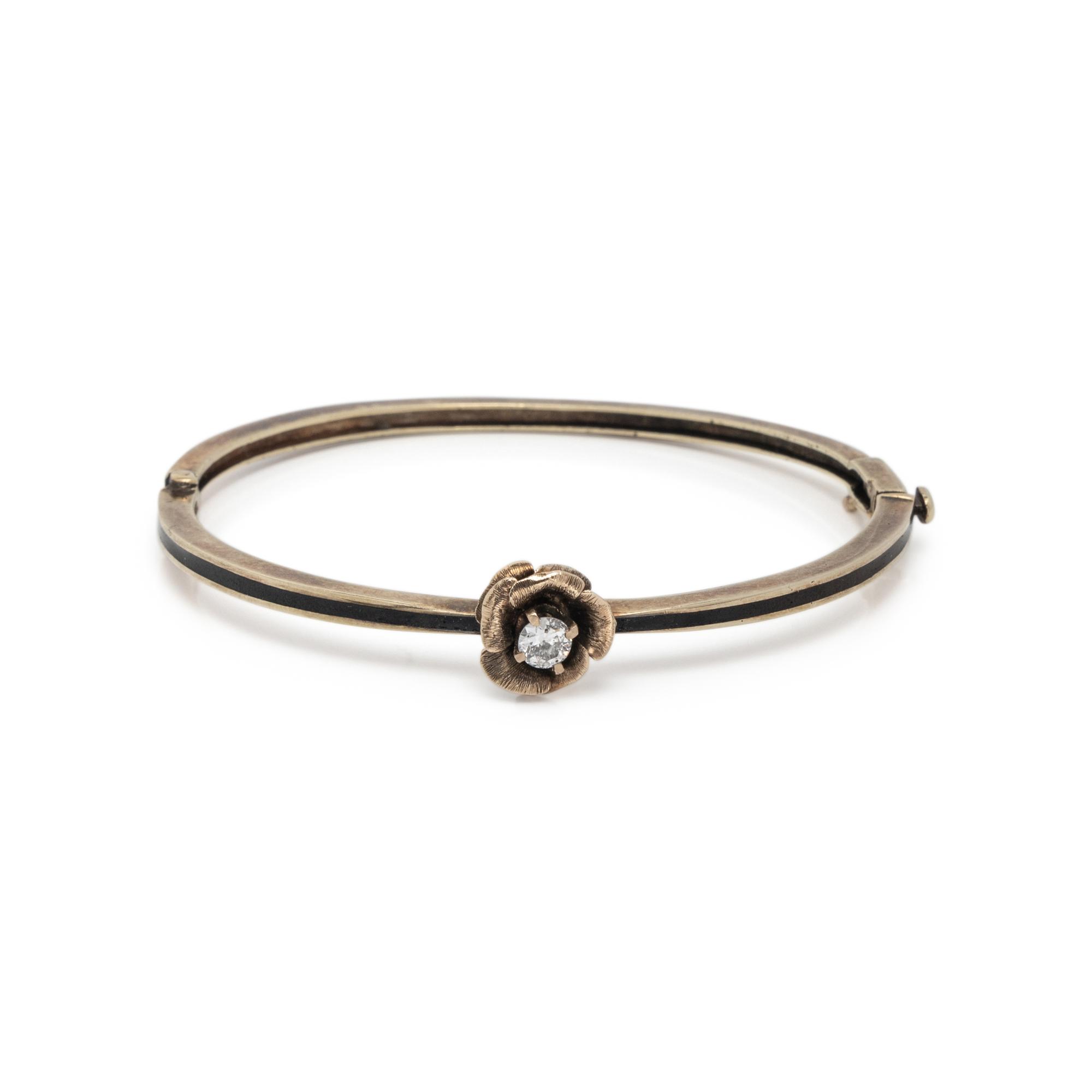 YELLOW GOLD, ENAMEL, AND DIAMOND BRACELET