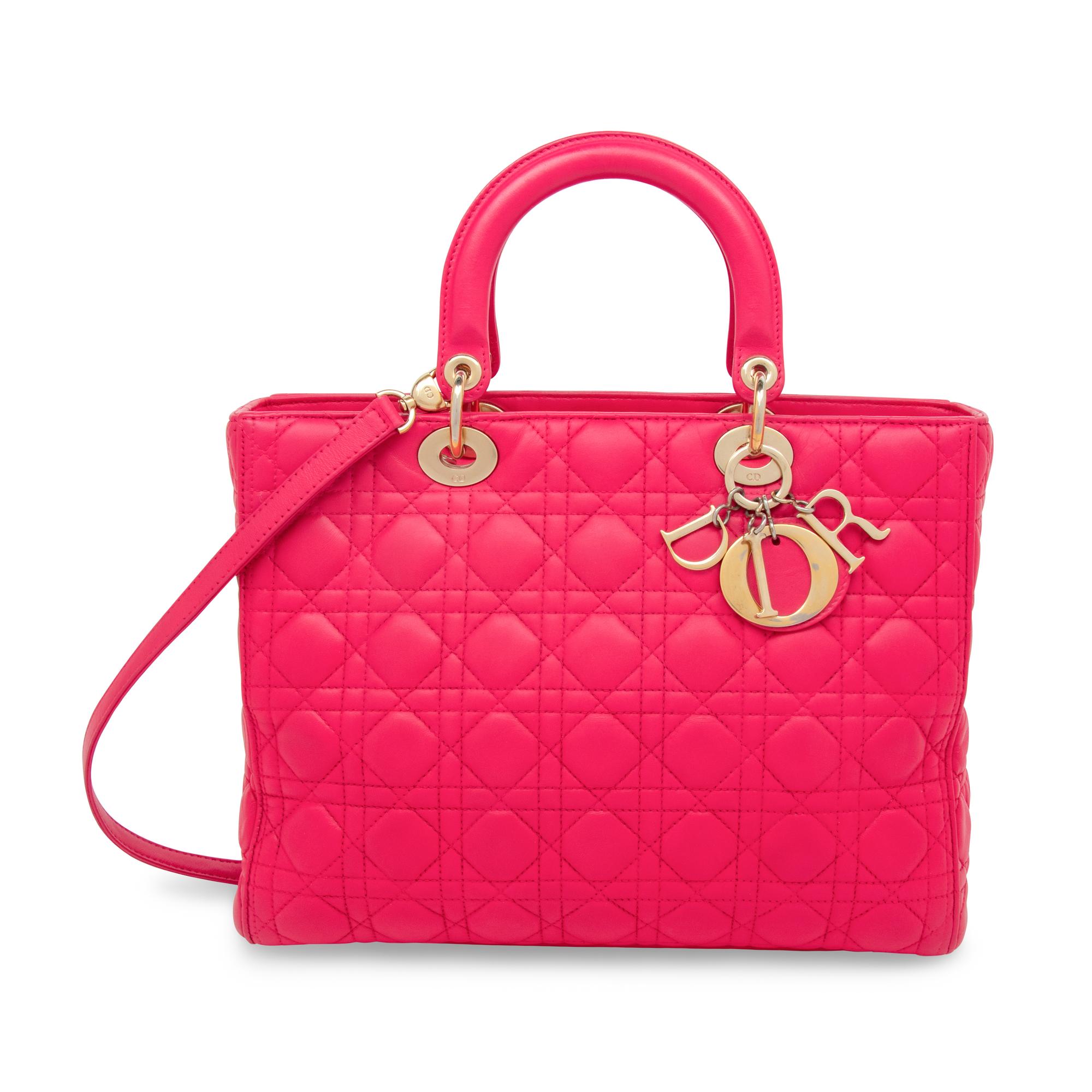 CHRISTIAN DIOR, LARGE PINK LADY DIOR BAG