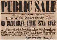 A Printed Auction Broadside Promoting a Farm Auction