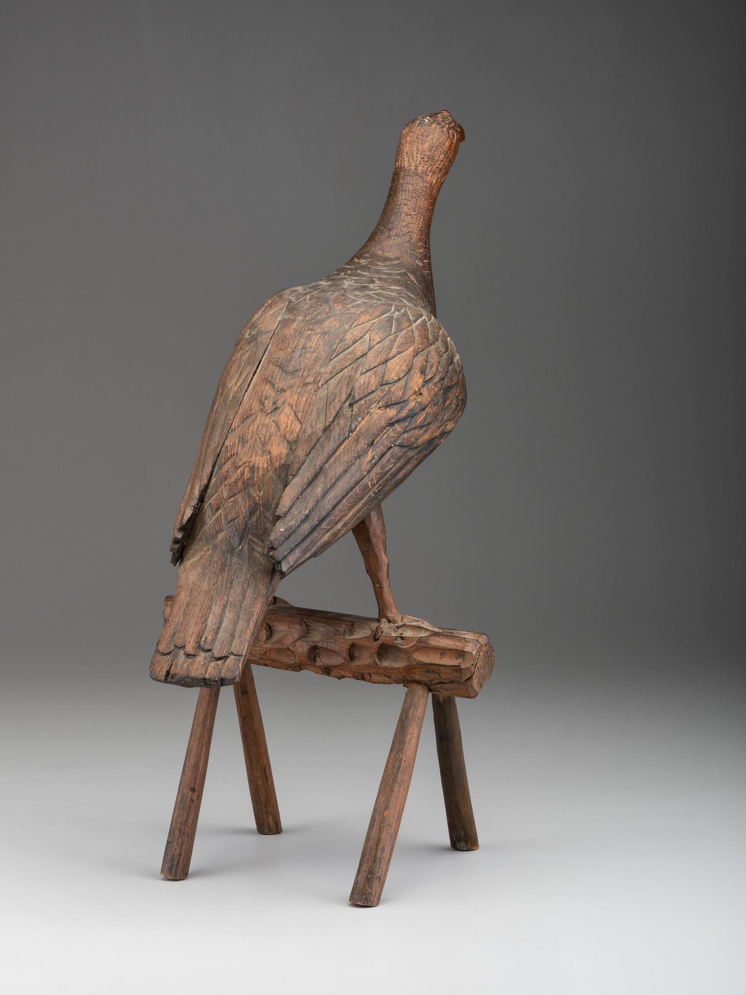 A Folk Art Carved Wood Turkey