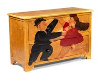 A Pair of Chests Painted After Fernando Botero