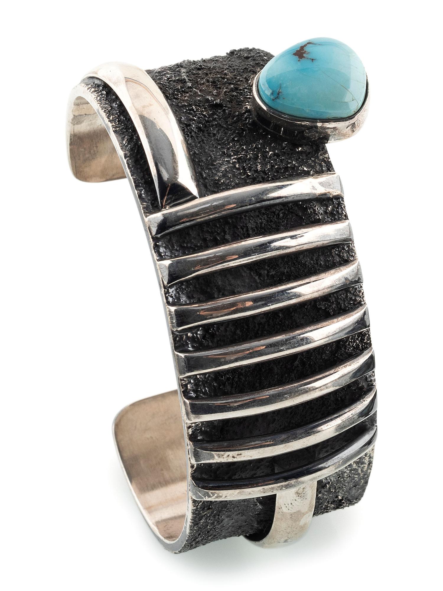 Navajo Sterling Silver and Turquoise Cuff Bracelet