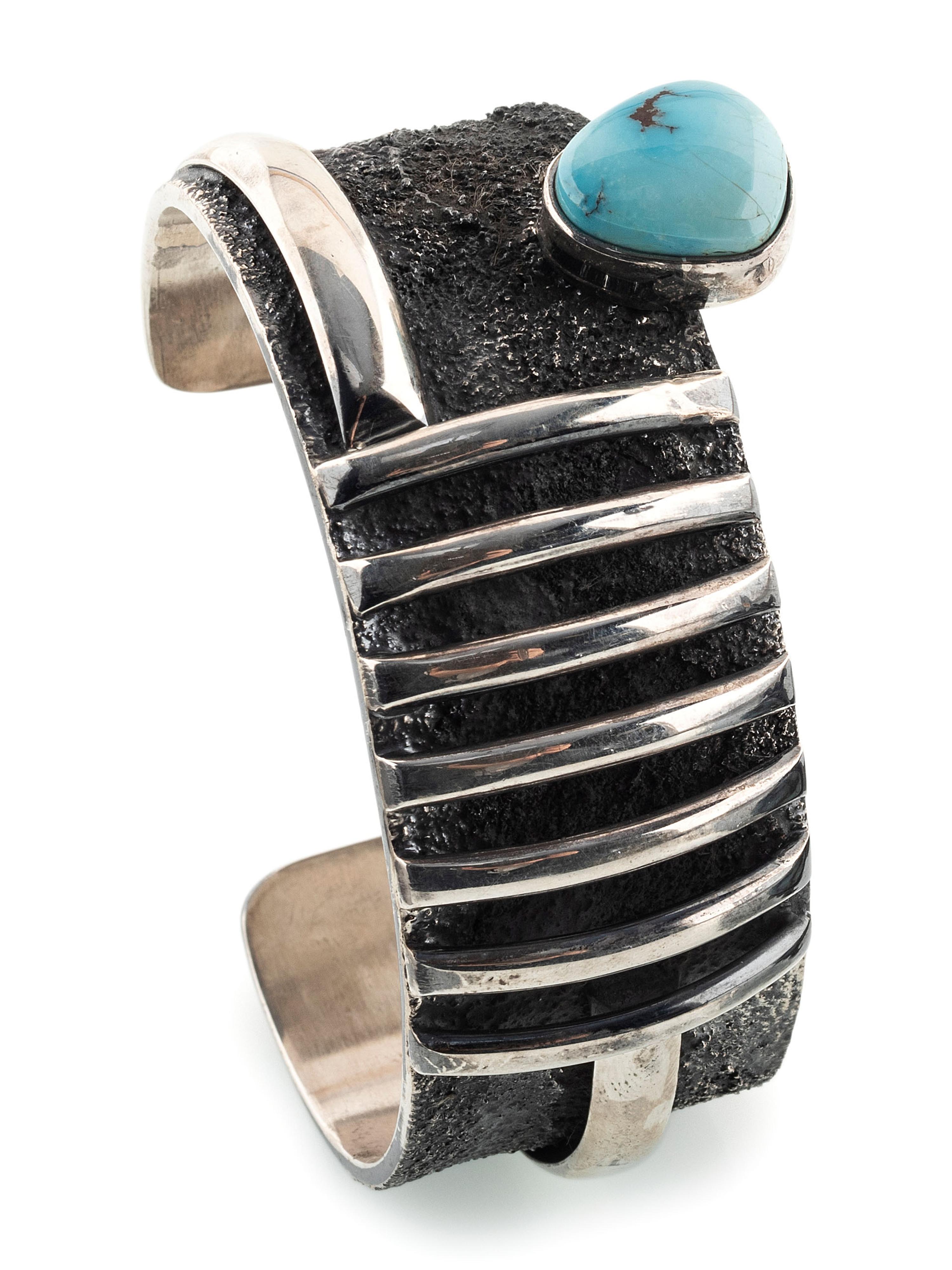 Navajo Sterling Silver and Turquoise Cuff Bracelet