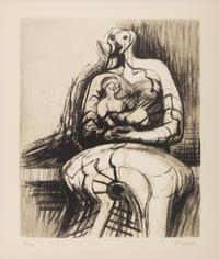 Henry Moore (British, 1898-1986) — Seated Mother and Child, 1976