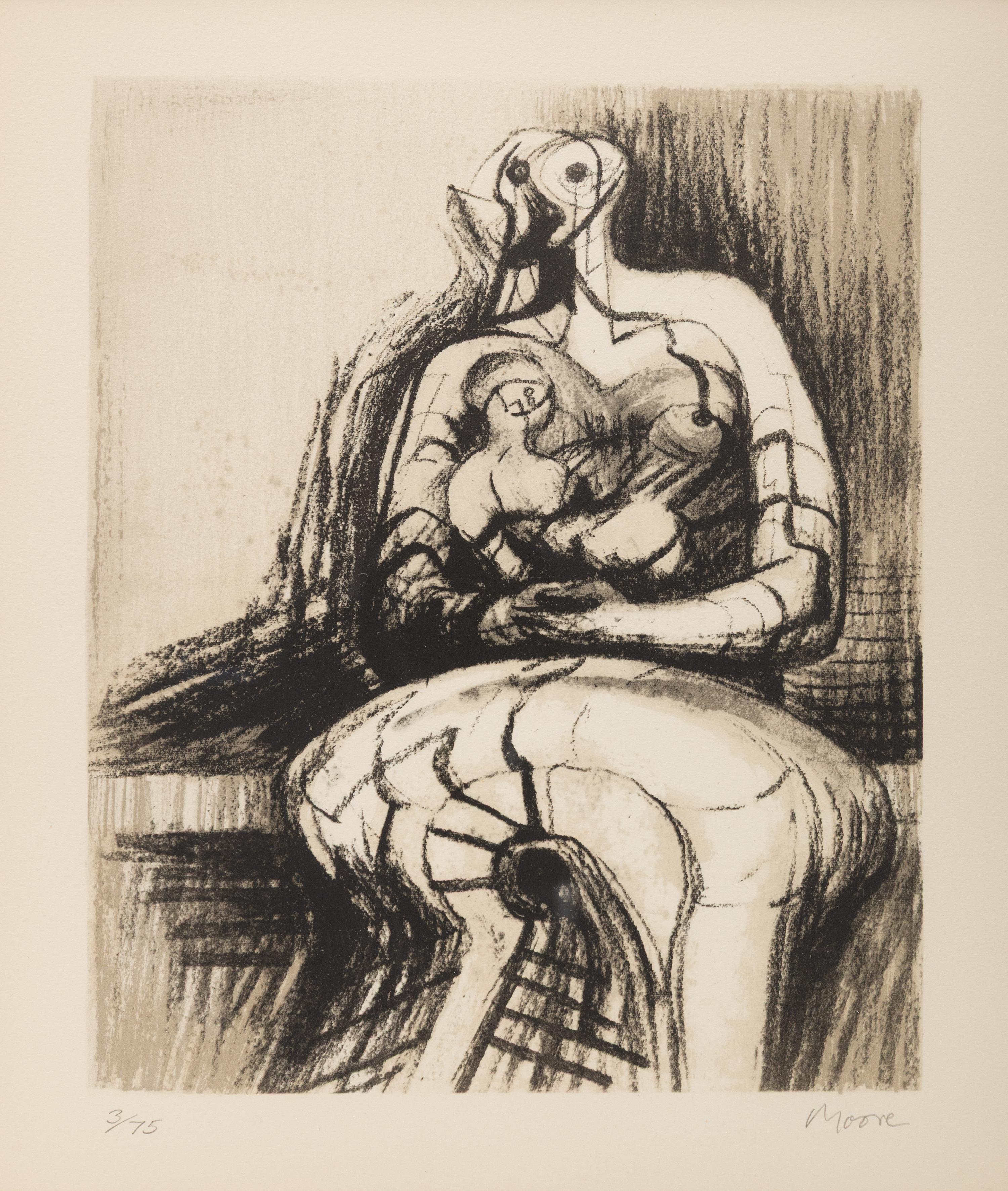 Henry Moore (British, 1898-1986) — Seated Mother and Child, 1976