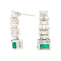EMERALD AND DIAMOND EARRINGS