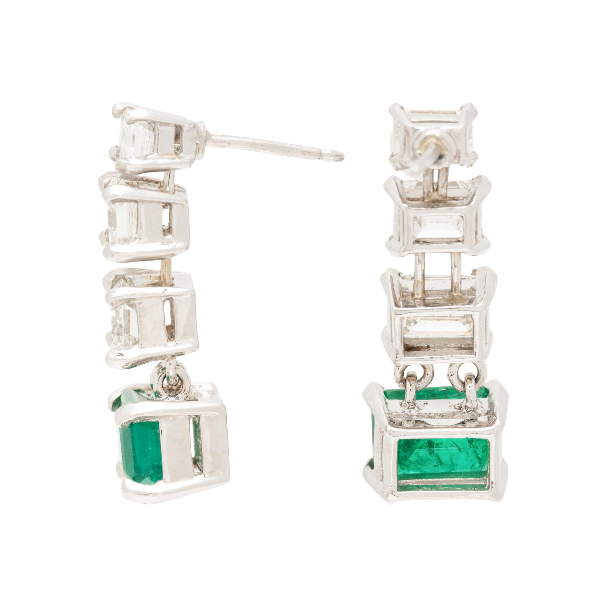EMERALD AND DIAMOND EARRINGS