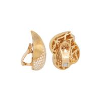 HENRY DUNAY, YELLOW GOLD AND DIAMOND EARRINGS