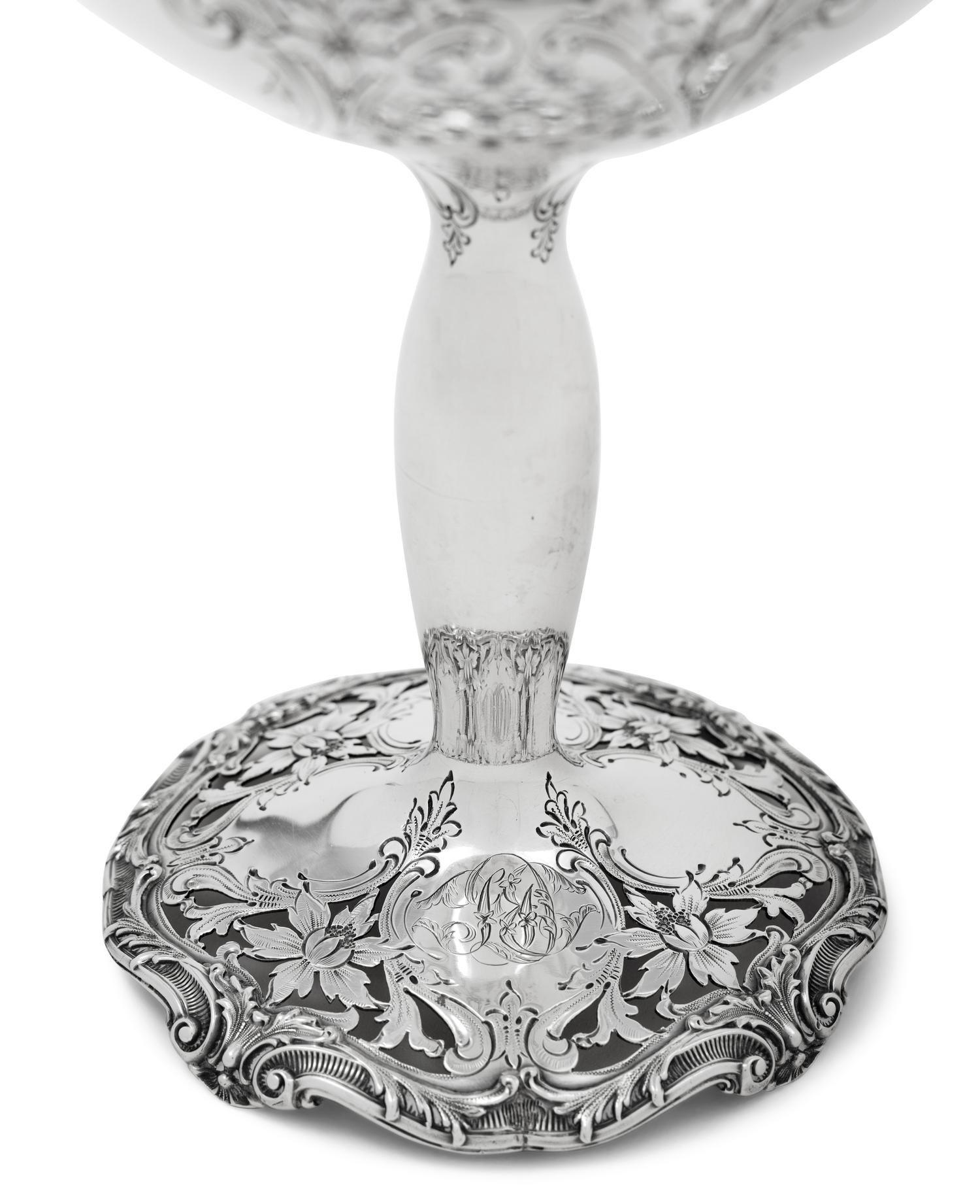 A Set of Six American Silver Wine Stems