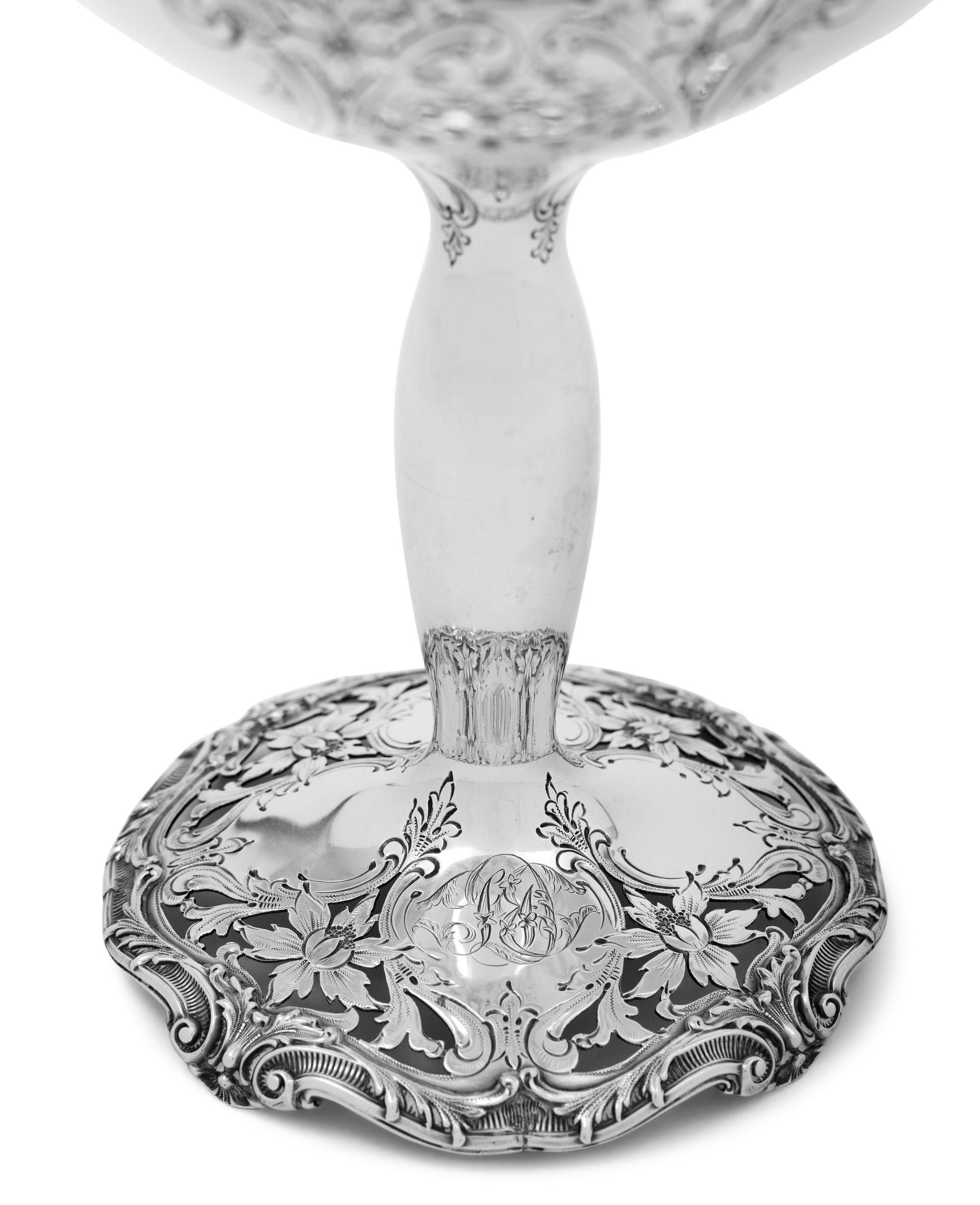 A Set of Six American Silver Wine Stems