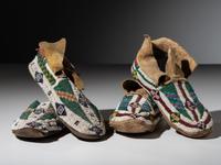 Cheyenne Beaded Hide Moccasins