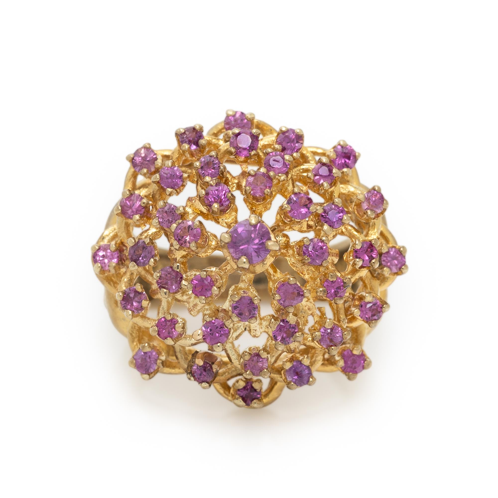 YELLOW GOLD AND PINK SAPPHIRE RING