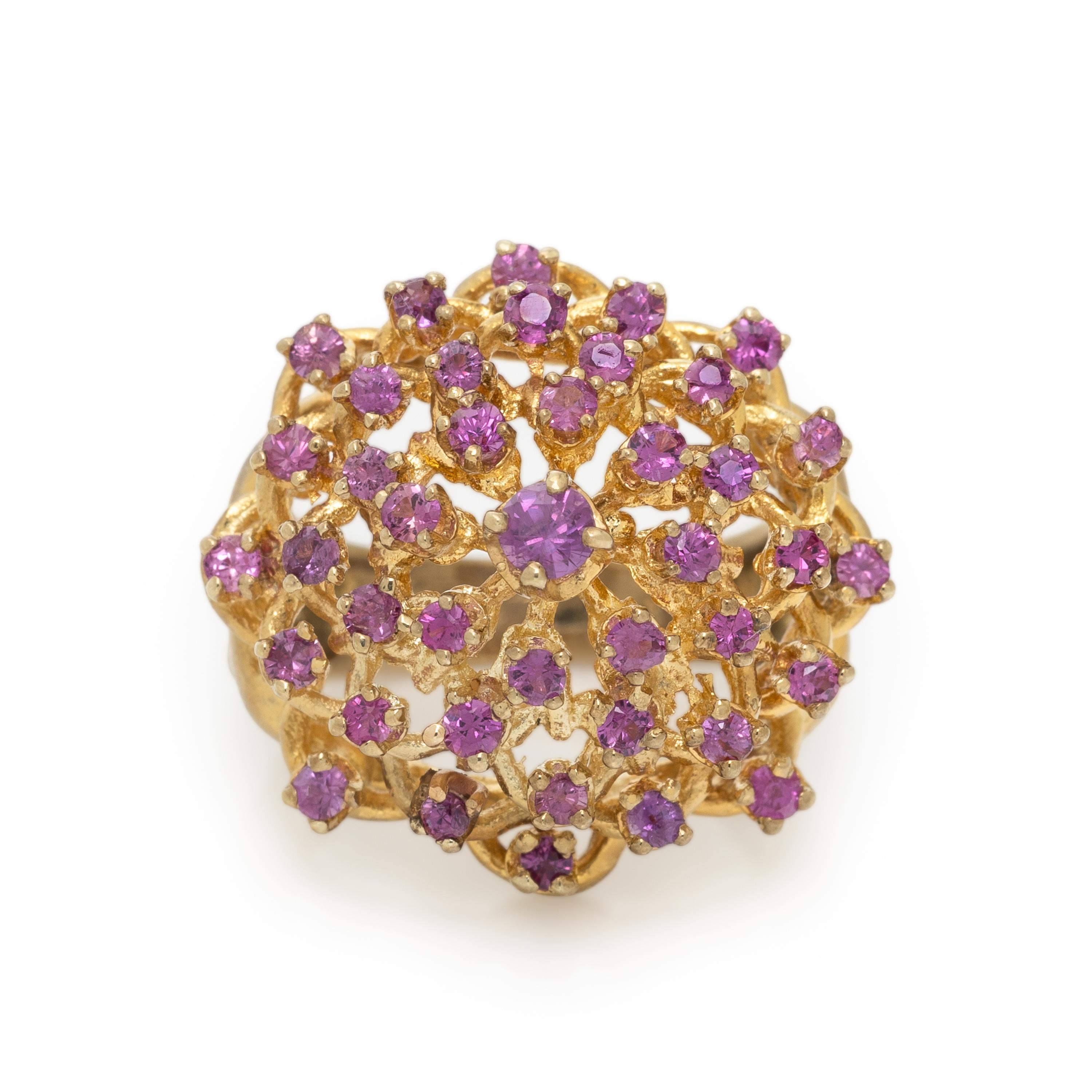 YELLOW GOLD AND PINK SAPPHIRE RING