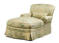 A Group of Silk Upholstered Seating Furniture Length of first 64 inches.