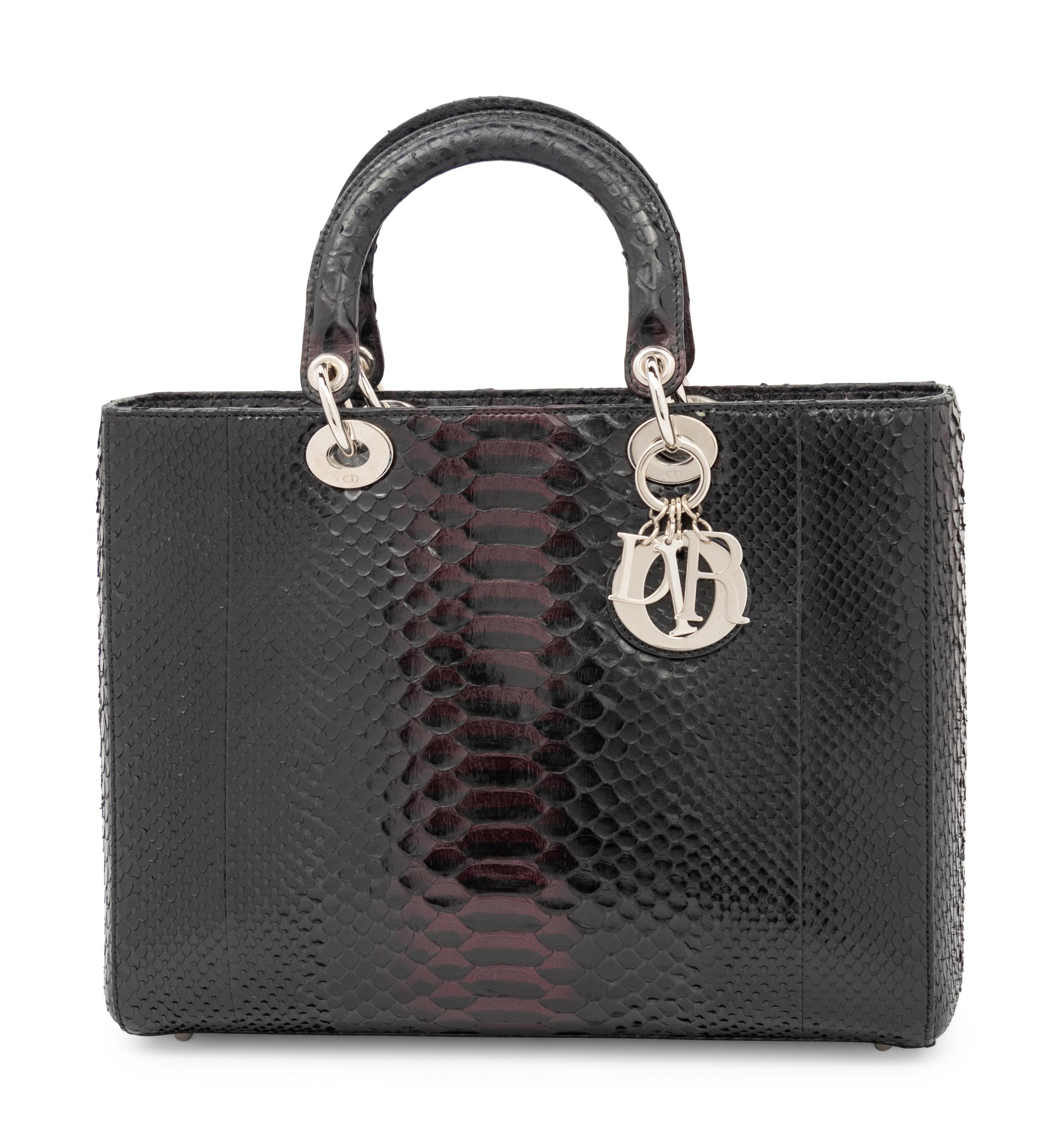 Christian Dior Black Python Medium Lady Dior Bag, 2011
