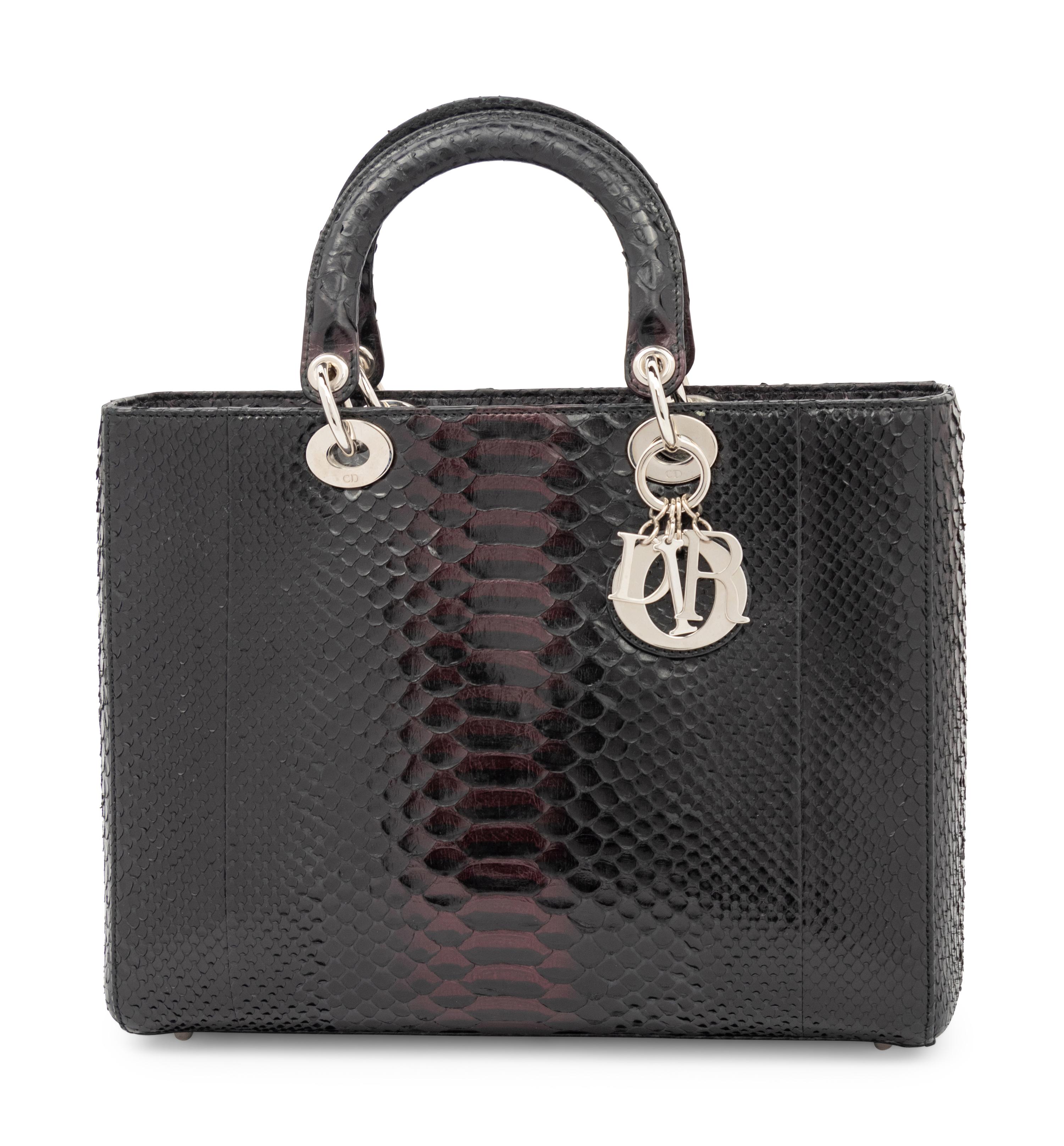 Christian Dior Black Python Medium Lady Dior Bag, 2011