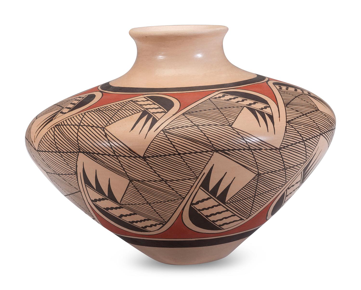 Polychrome Pottery Jar, with Migration Pattern