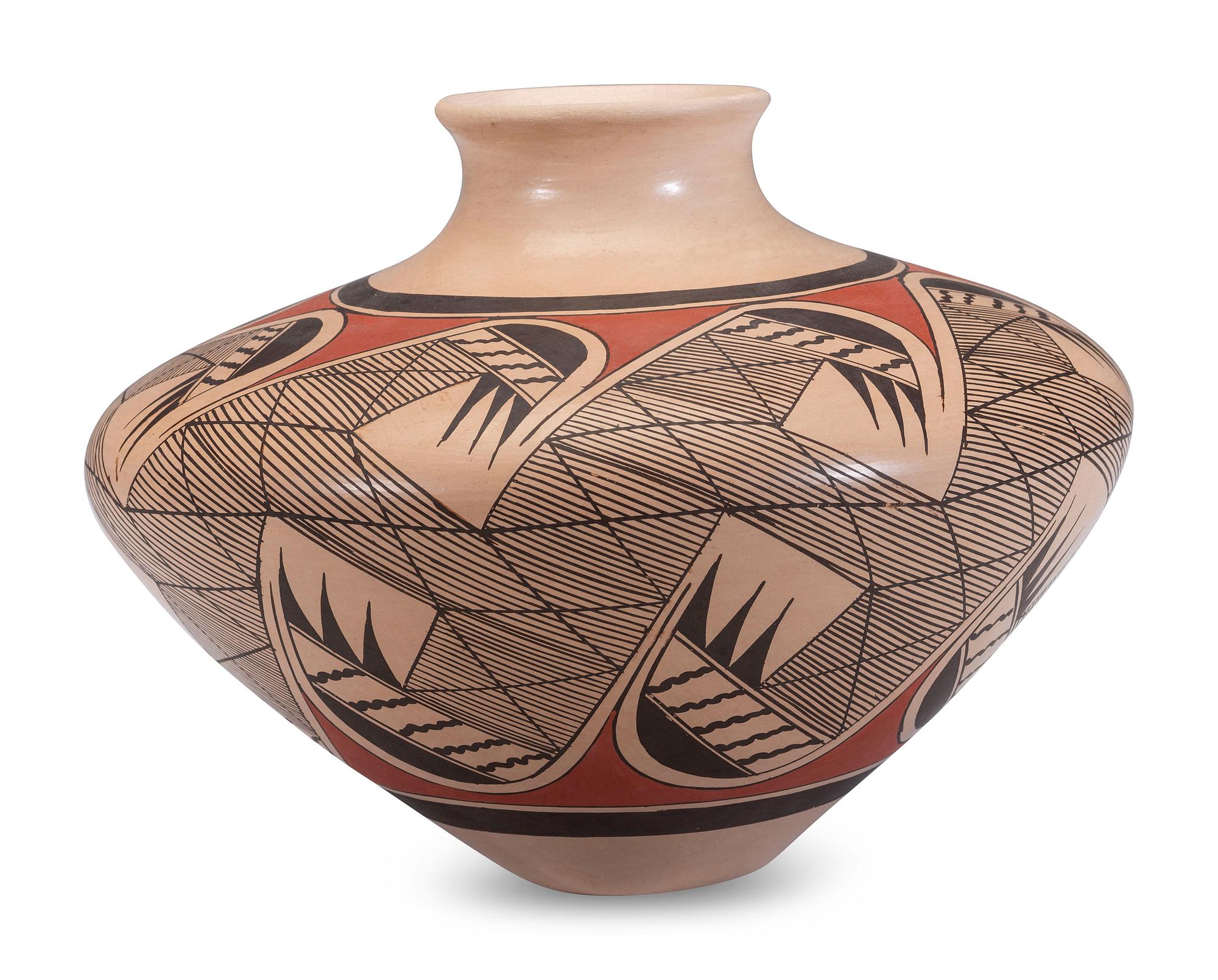 Polychrome Pottery Jar, with Migration Pattern