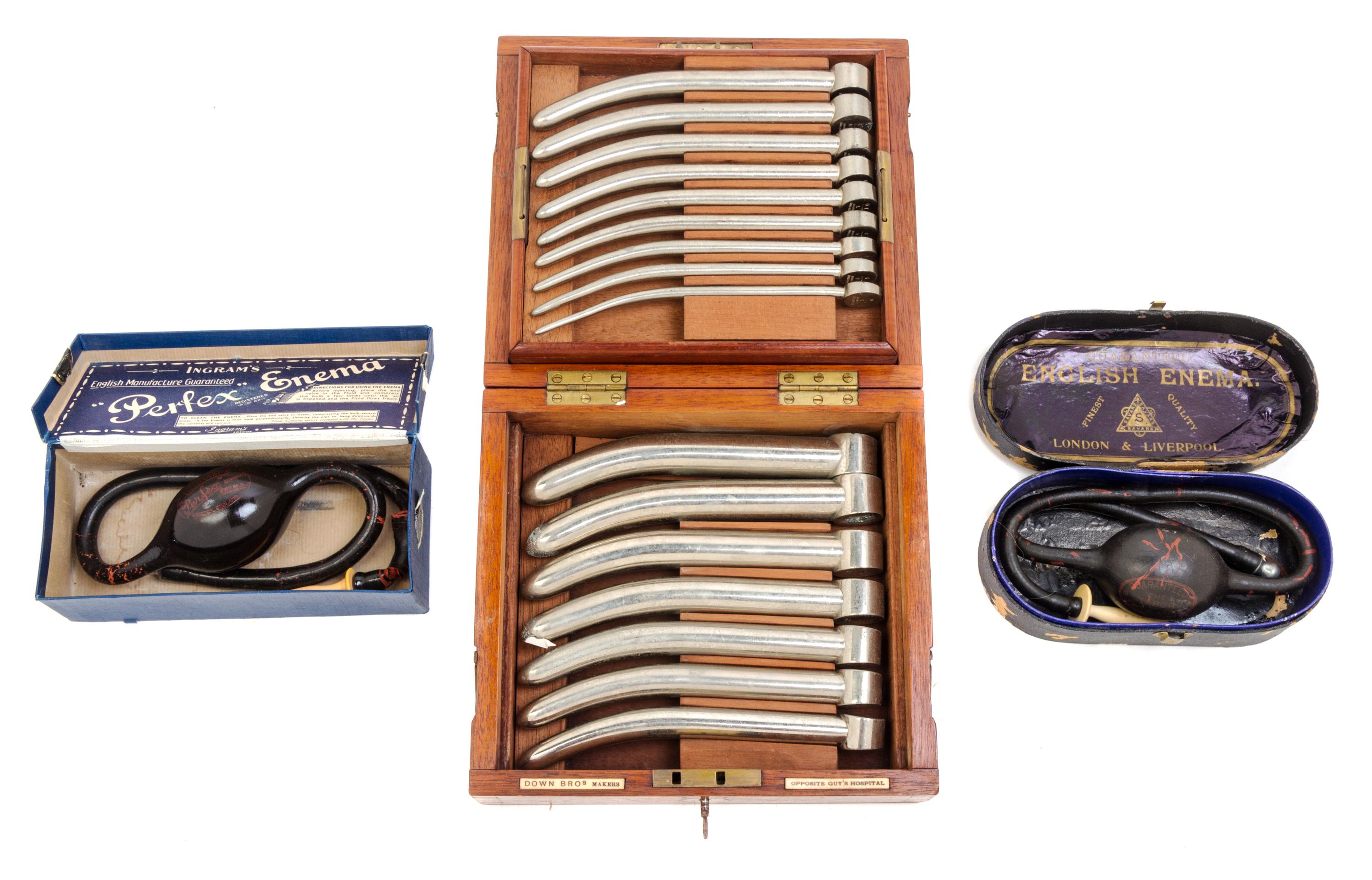 A Group of English Medical Devices Length of longest dilator 7 inches.