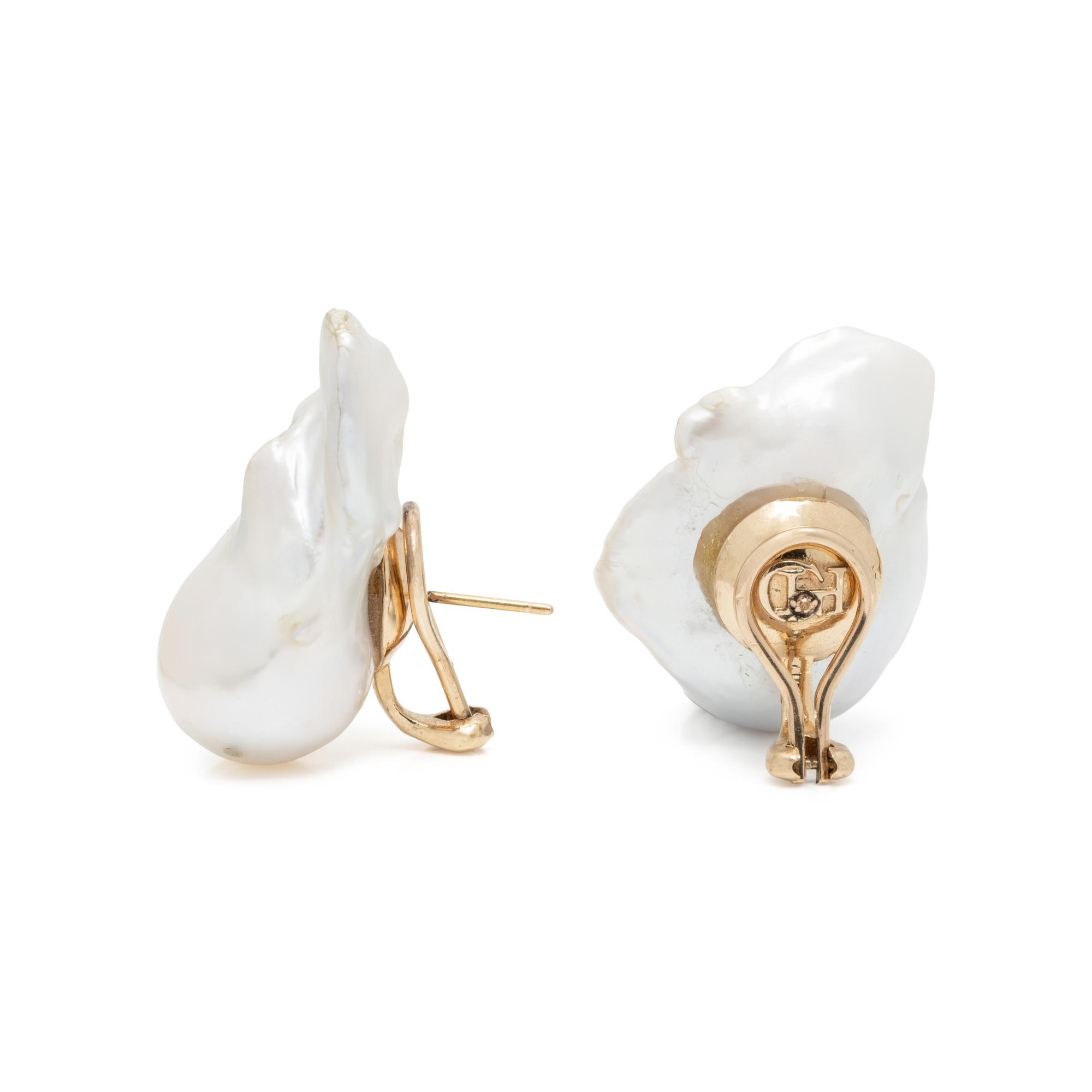 GABRIELA HEARST, CULTURED BAROQUE PEARL CLIP EARRINGS