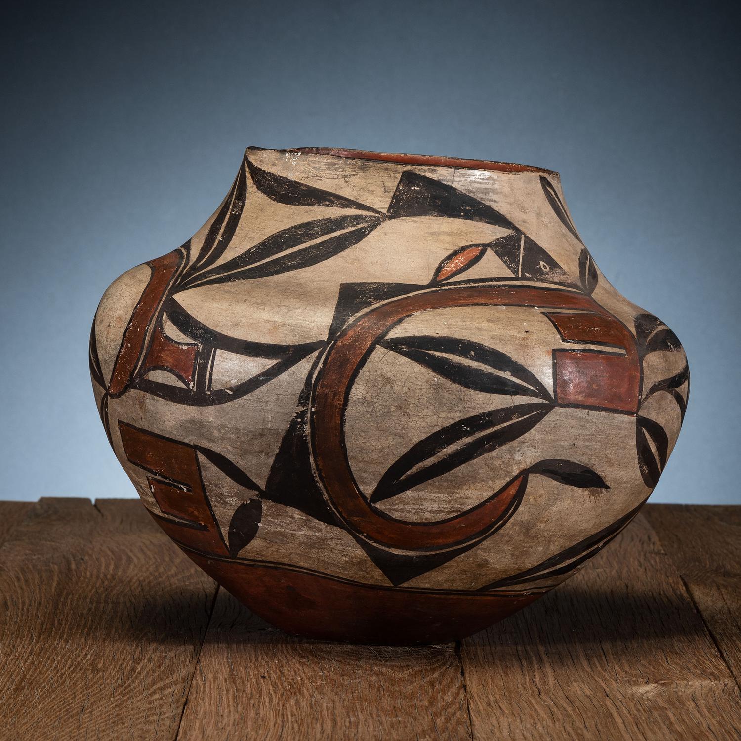 Acoma / Laguna Polychrome Painted Pottery Jar