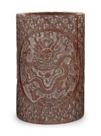 Four Chinese Bamboo Brush Pots, Bitong