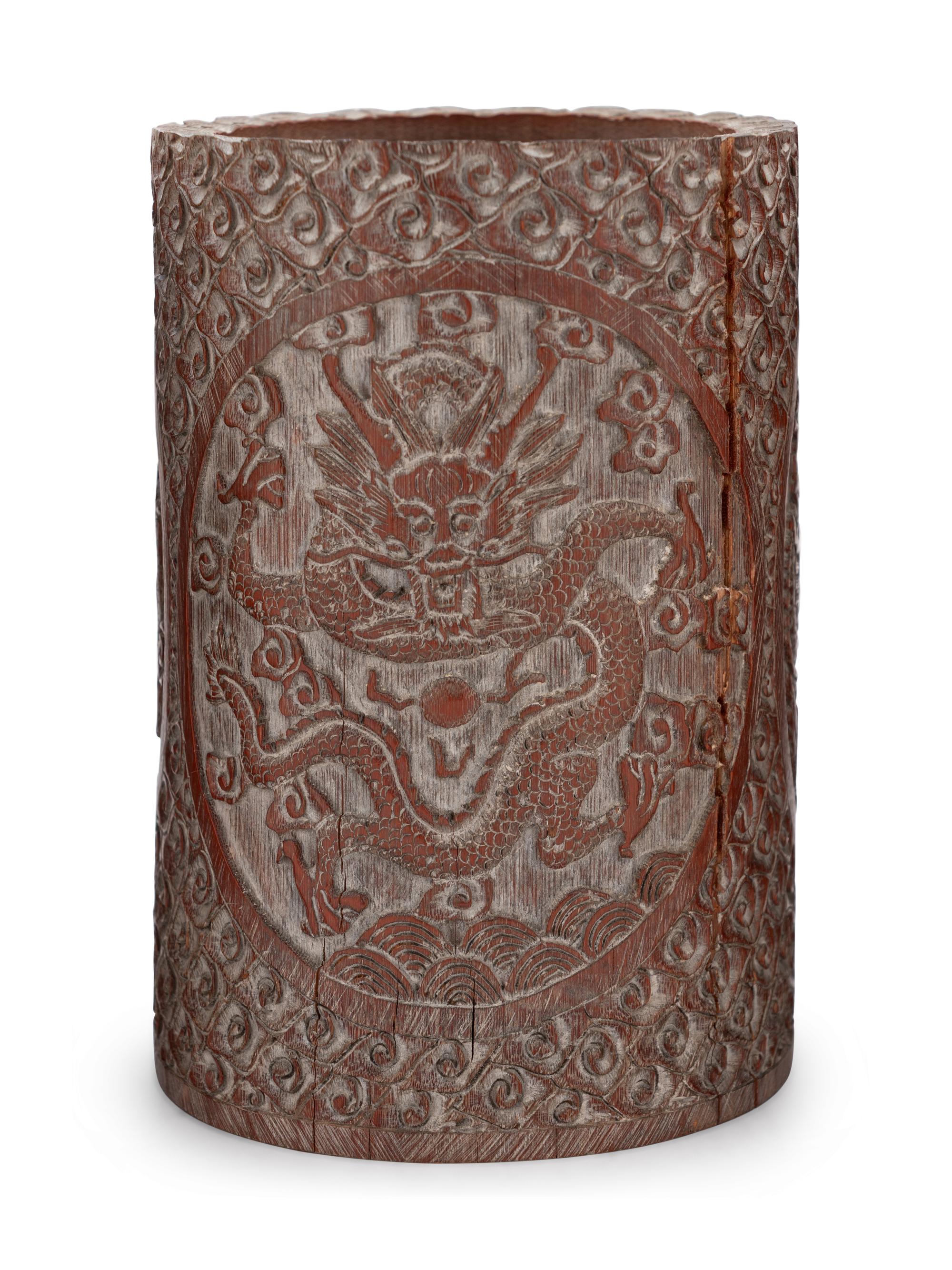 Four Chinese Bamboo Brush Pots, Bitong