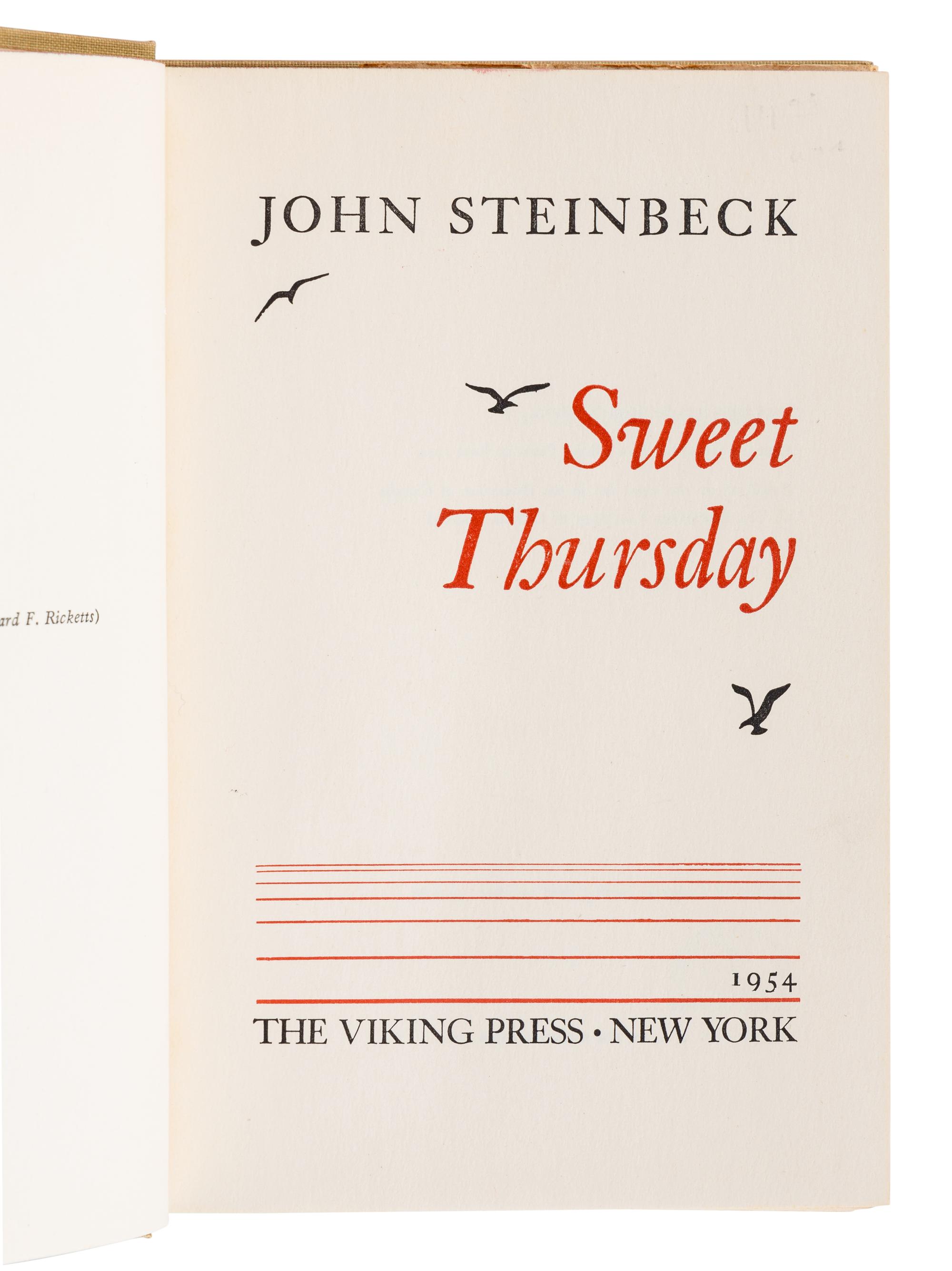 STEINBECK, John (1902-1968). A group of 8 works by Steinbeck, comprising: