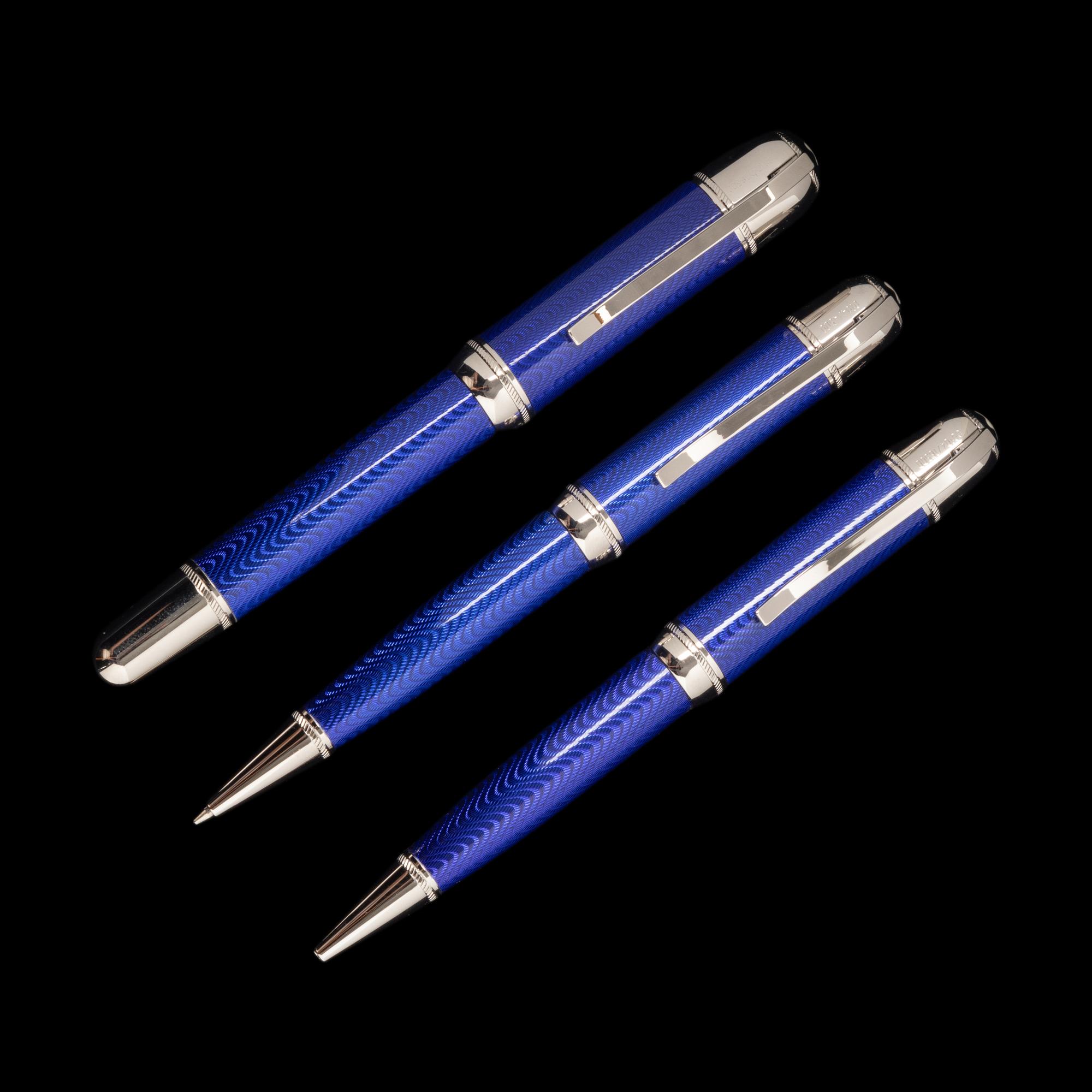 A Montblanc Limited Edition Jules Verne Fountain Pen, Rollerball Pen and Mechanical Pencil Set