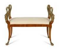 An Italian Neoclassical Parcel Gilt Fruitwood Bench