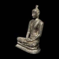 A Bronze Figure of Seated Buddha, Sri Lanka, Anuradhapura Period, 5th-6th Century 五-六世紀 斯里蘭卡阿努拉德普勒時期銅坐佛