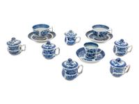 A Collection of Chinese Export Blue Fitzhugh Porcelain Articles