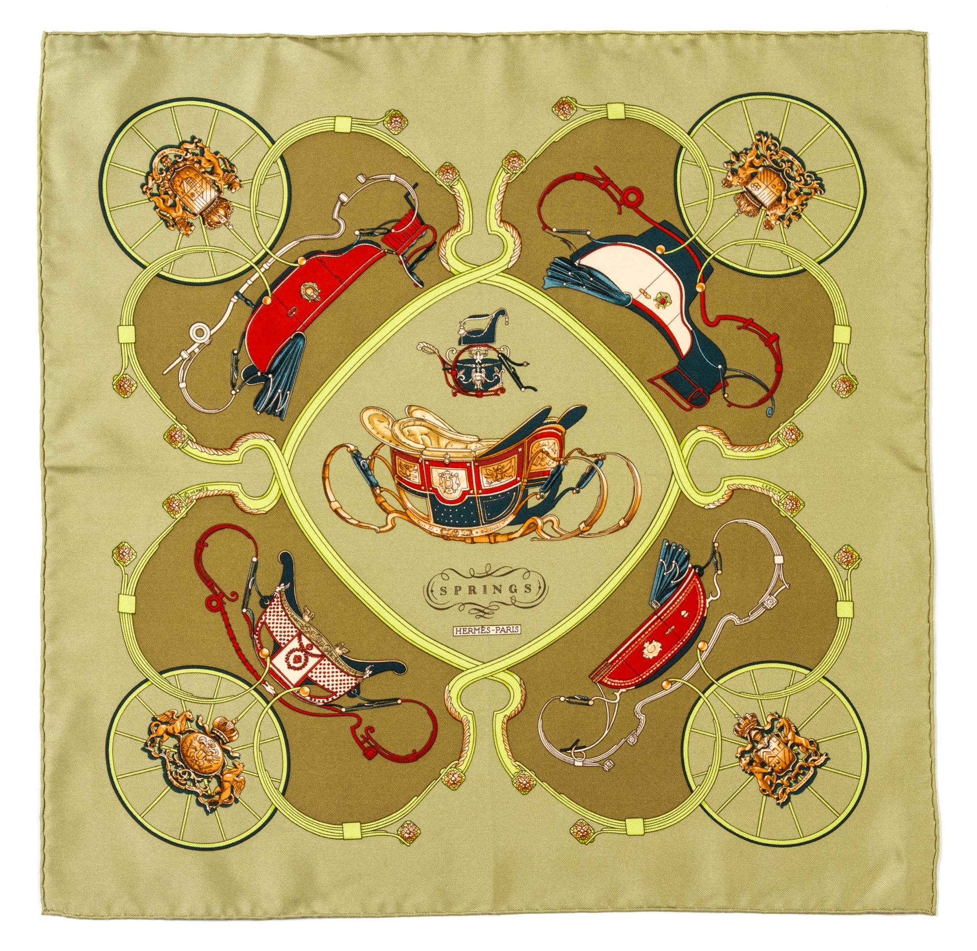 An Hermes Silk Pocket Square, 16 x 16 inches.