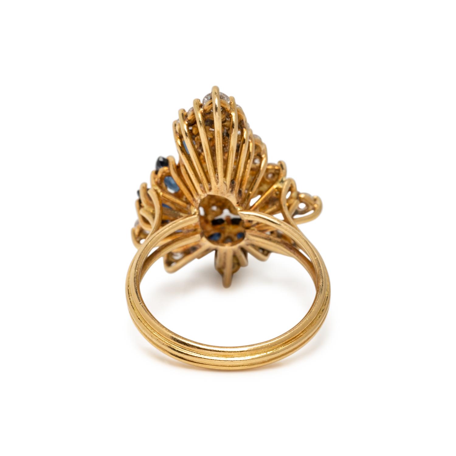 YELLOW GOLD, DIAMOND, AND SAPPHIRE RING AND NECKLACE