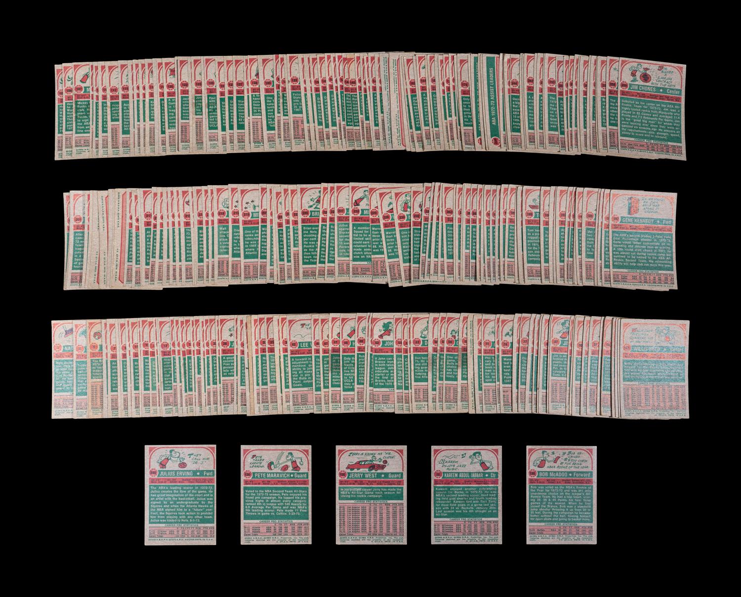 A Group of 1973-74 (197/264) and 1974-75 (162/264) Topps Basketball Partial Sets,
