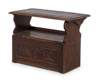 A Jacobean Style Carved Oak Metamorphic Monks Settle