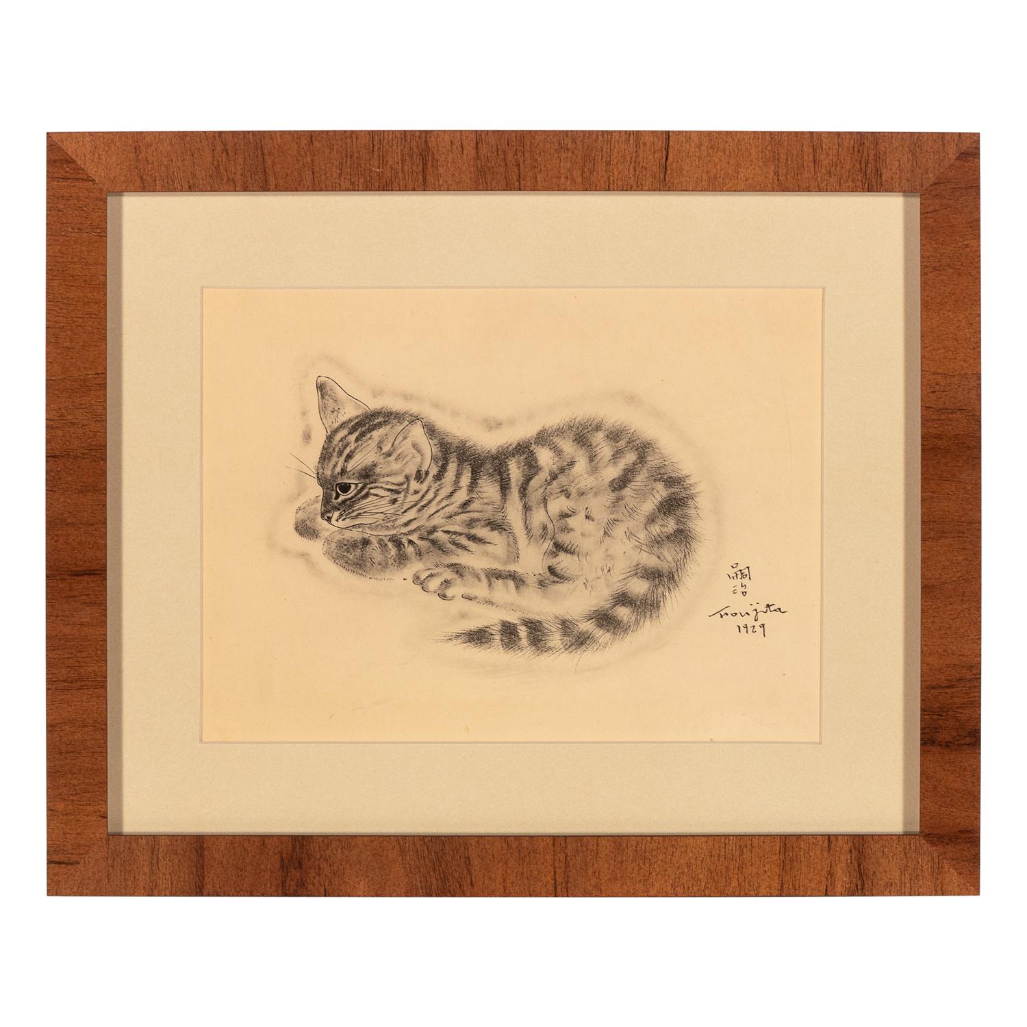 Léonard Tsuguharu Foujita (French/Japanese, 1886-1968) — A pair of prints (from A Book of Cats being Twenty Drawings , 1929)