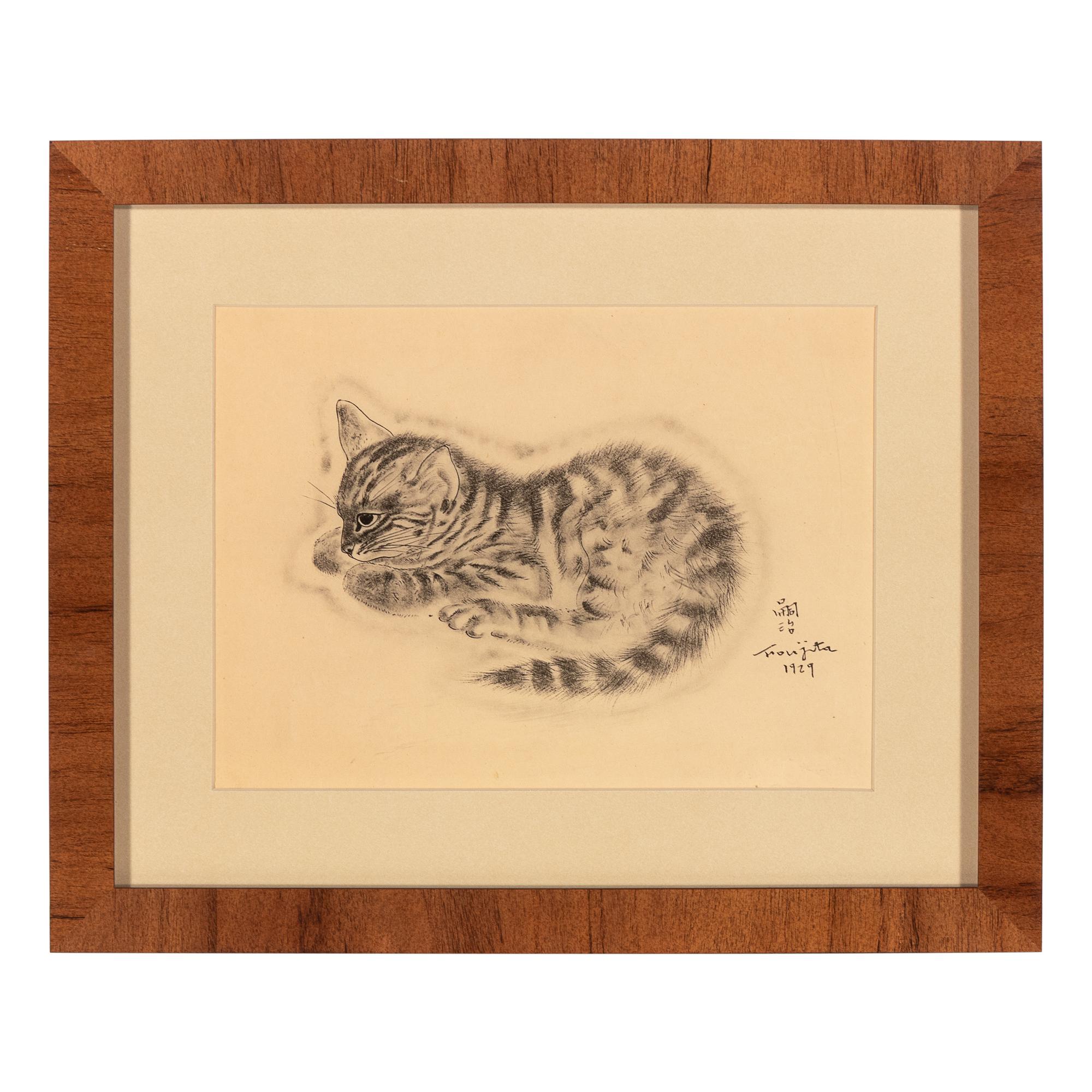 Léonard Tsuguharu Foujita (French/Japanese, 1886-1968) — A pair of prints (from A Book of Cats being Twenty Drawings , 1929)