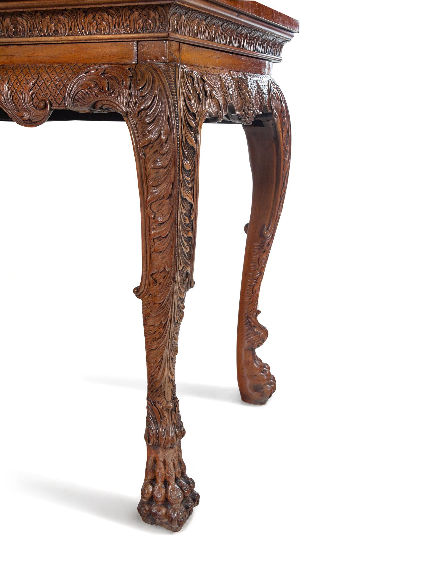 An Irish George III Style Carved Mahogany Console Table