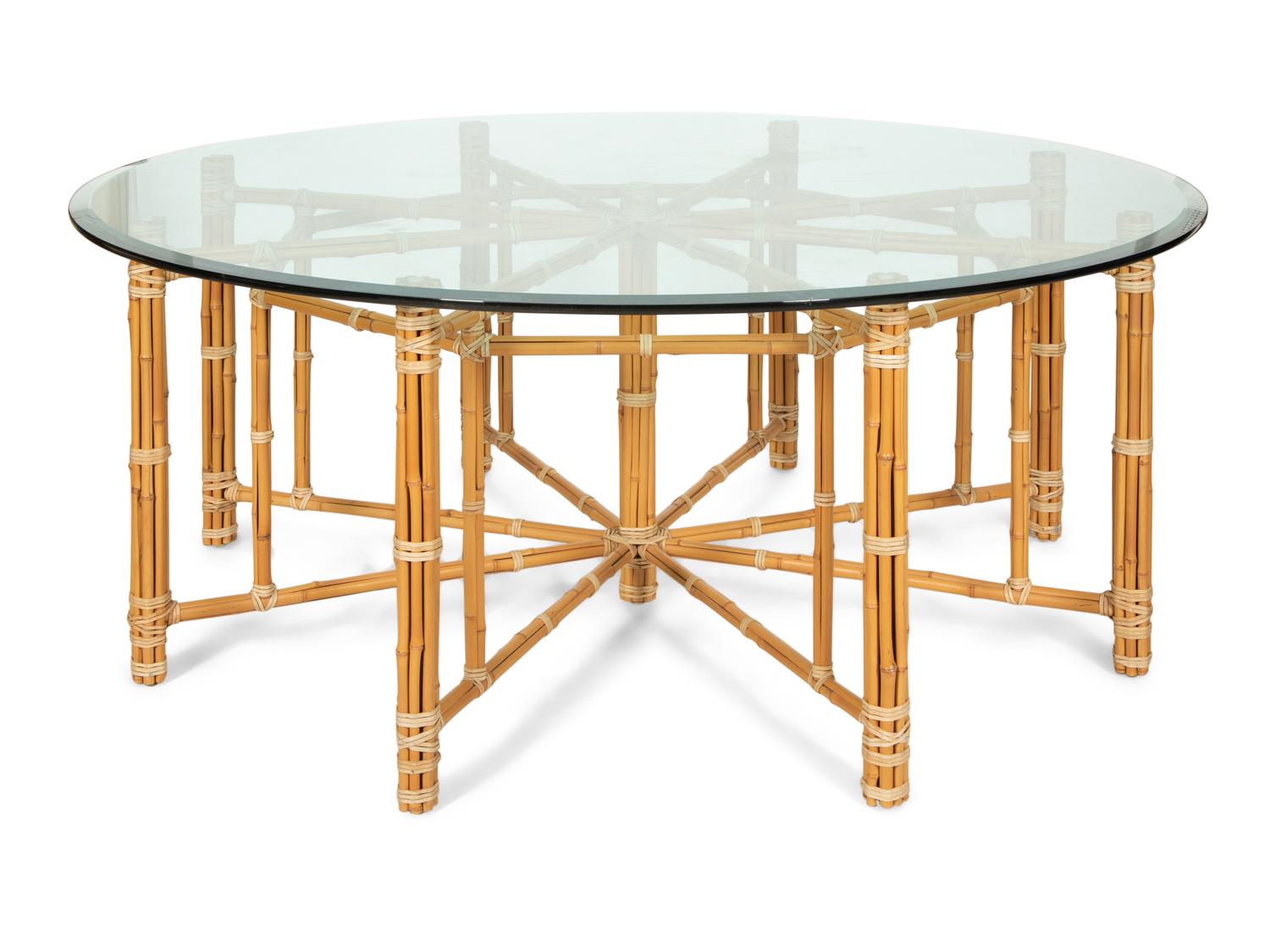 A McGuire Wrapped Raffia Dining Table