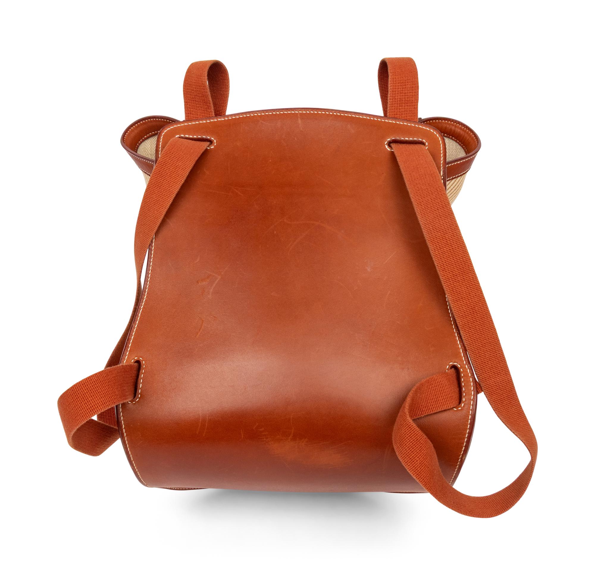 Hermès, Barénia Leather & Crinoline Backpack
