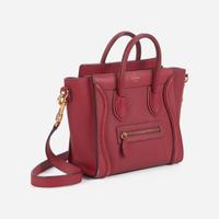 A Celine Nano Luggage Red Leather Handbag Celine