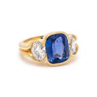 CARTIER, SAPPHIRE AND DIAMOND RING