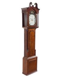 A George III Oak and Walnut Longcase Clock